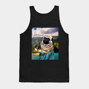 Cute Aloha Pug Hawaiian Tank Top